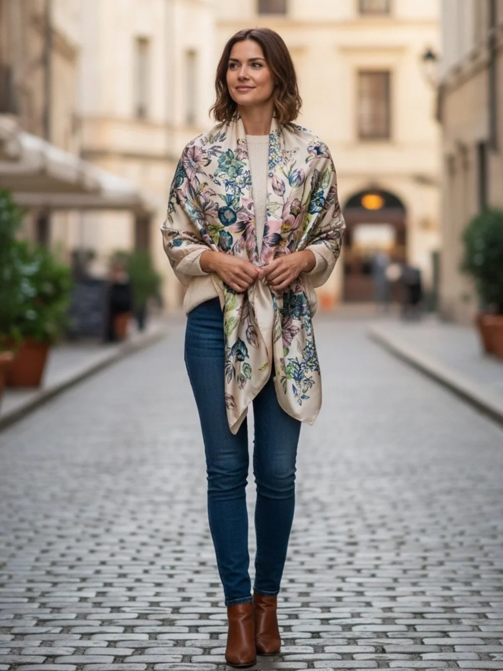 Echo silk scarf